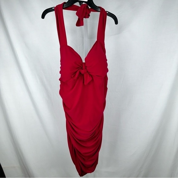 Magicsuit Other - Magicsuit by Miraclesuit Vampire Red Ruffle Bow Tankini Swim Top Size 14